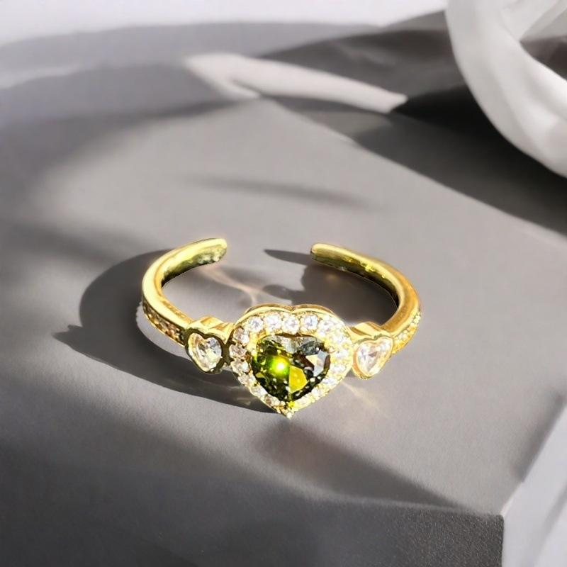 Yes, Touch The Blind Box Series, Colored Treasure Gypsy Open Ring, Wave Micro-Inlaid Zircon Light Luxury High-End Ring.