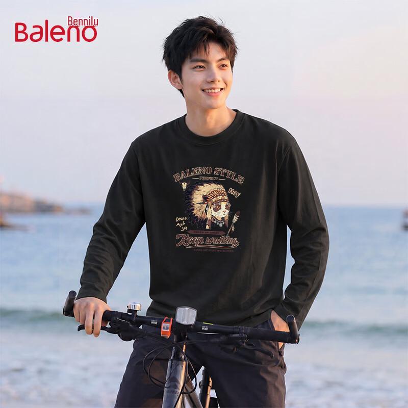 Baleno Men's Indian Cat Print Loose Fit Long Sleeve T-Shirt