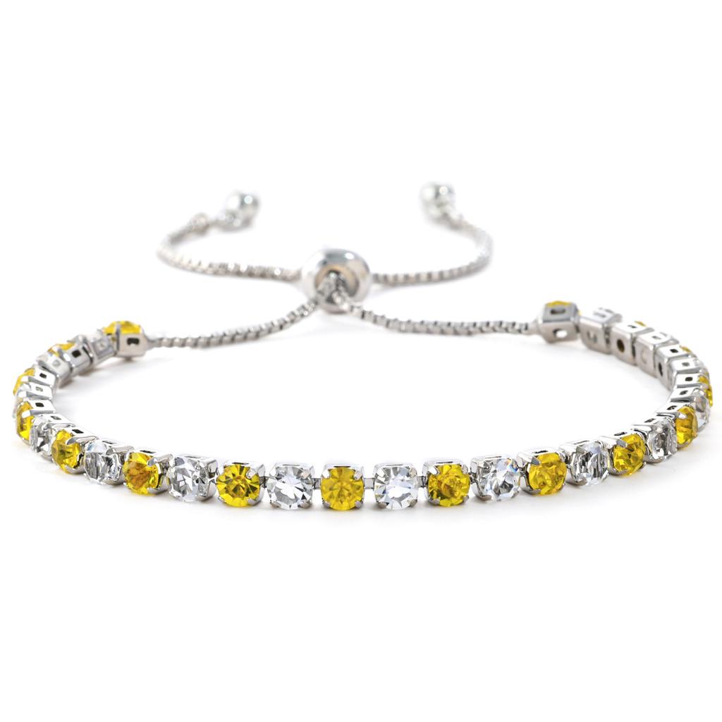 Hot-selling fashion 1mm intercolor zircon bracelet in Europe and America, high-end light luxury tennis bracelet, female spot