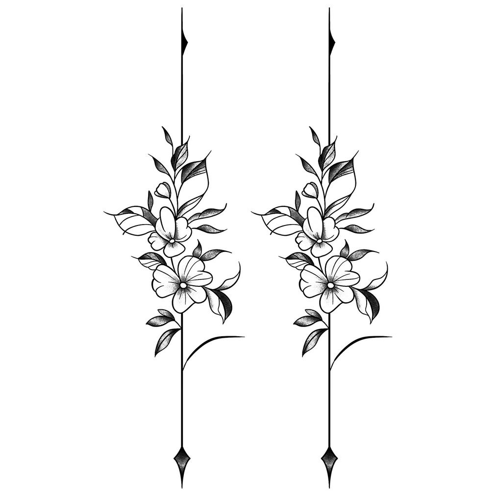 Sole Nero Luna Fiore di Loto Spine Linee Nastro Totem Mezza Braccio Vita Pancia Schiena Tatuaggio Adesivo Amazon
