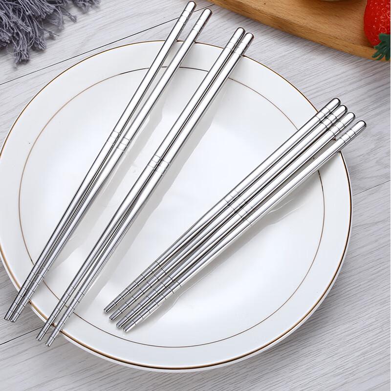 Huihuang 304 Stainless Steel Non-slip Round Chopsticks