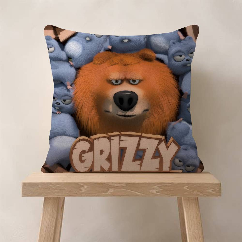 Cartoon Grizzy und die Lemminge Personalisierte Kissenstaubabdeckung Schlafzimmer Kinder Party Dekoration Kissenbezug Geburtstag Kinder Geschenk