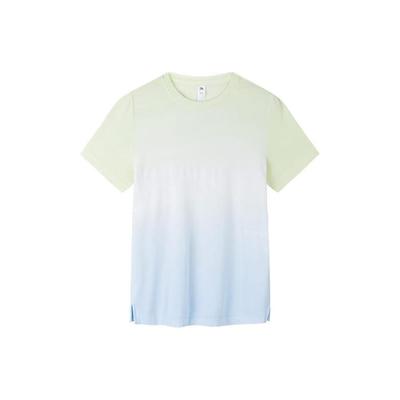 Pulôver Gola Redonda Estampa Total Manga Curta Esportivo Blusas Femininas Azul Água-Nuvem 162425102-4