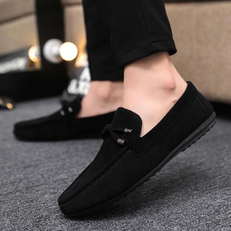 Spring and Summer Men's Casual Bean Shoes Trend with Breathable Flat Bottom Anti Slip Single Shoes for Daily Use Zapatos Hombre