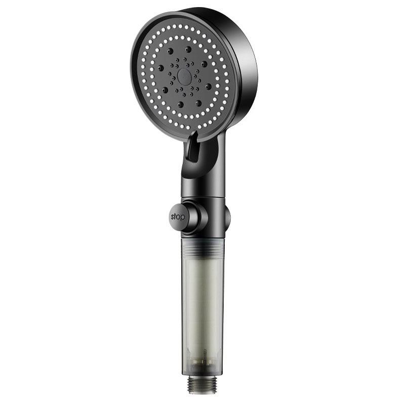 Five-Speed Handheld Shower Head with Transparent Handle and Filter Cotton