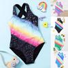 Girls Holiday Casual Printed Cute Sleeveless One-piece Swimsuit