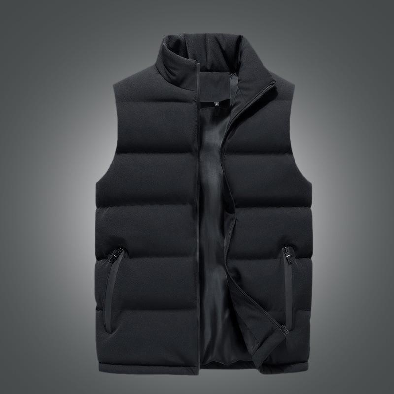 Men's Casual Loose Cotton Vest - 2021 Autumn/Winter, Stand Collar, Thick & Warm