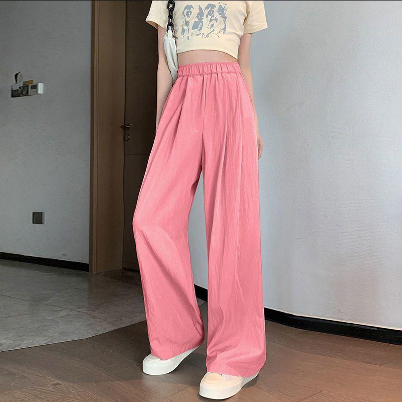 

Ice Silk Wide-Leg Pants: Women s High-Waisted, Slimming, Loose-Fit, Summer Casual Wear 3XL (145-160 jin)