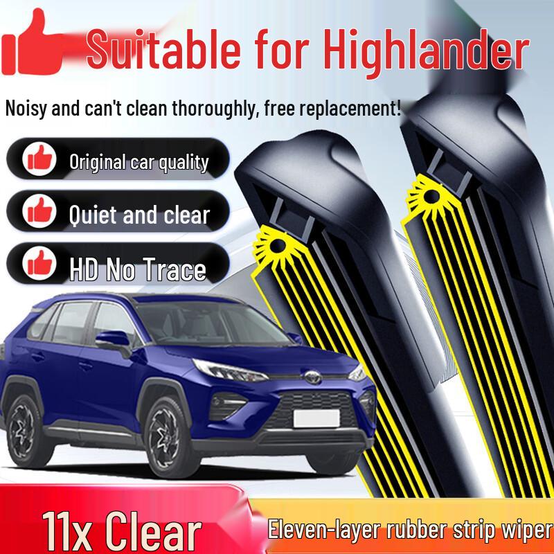 

Toyota Wildlander Frameless Silent Front Wiper Blade with Eleven-Layer Rubber Upgraded Eleven-Layer Rubber, One Pair