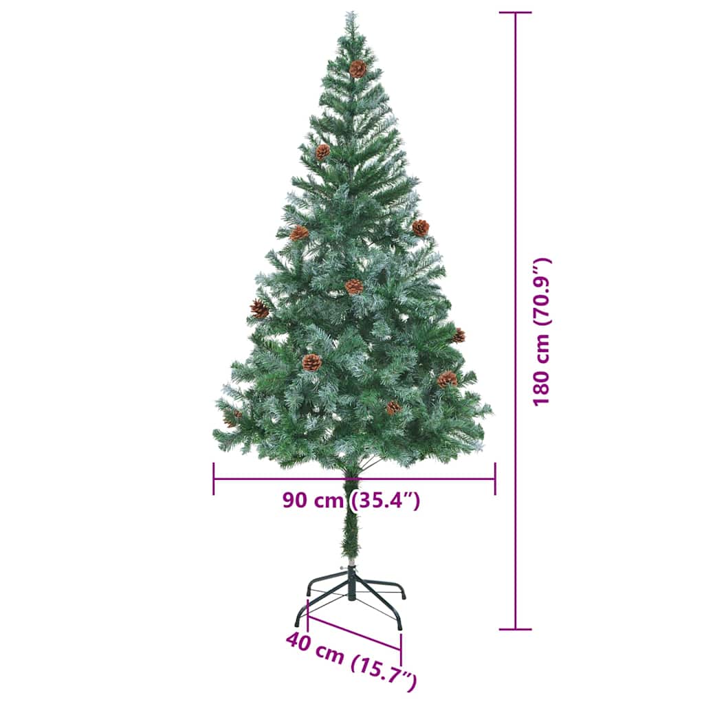 Artificial Christmas Tree Green 180 Cm PVC and Steel