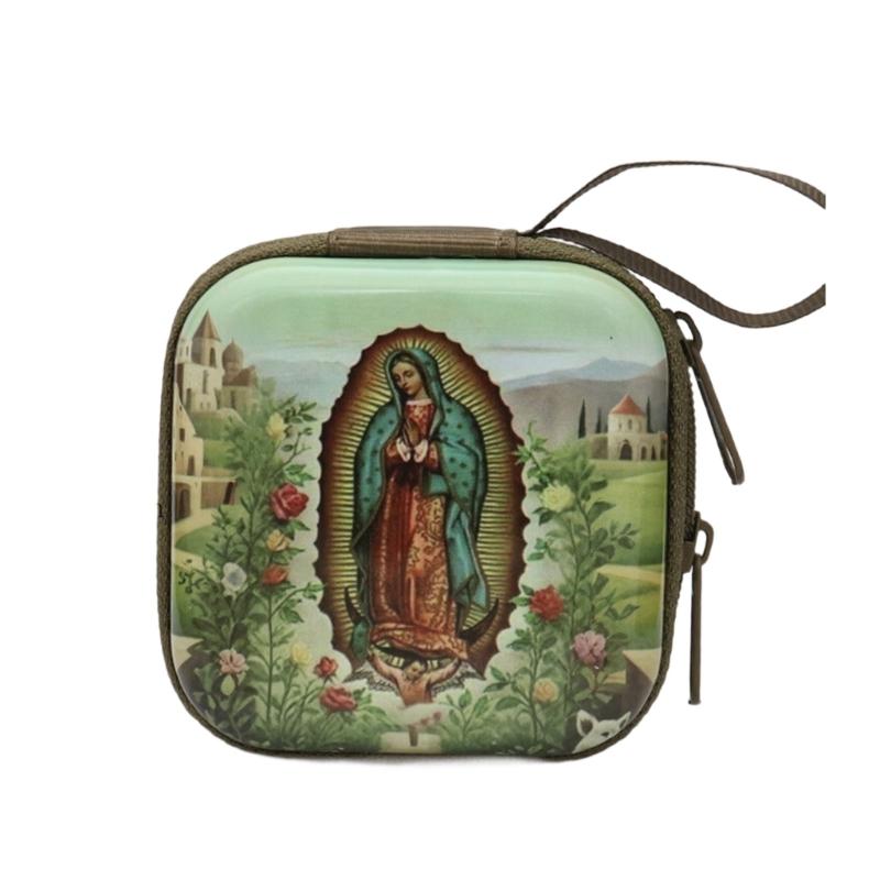 

Rosary Prayer Bag Zippers Rosary Pouches Religious Jewelry Storage Box for Prayer Beads Earrings Portable Headphone Bag