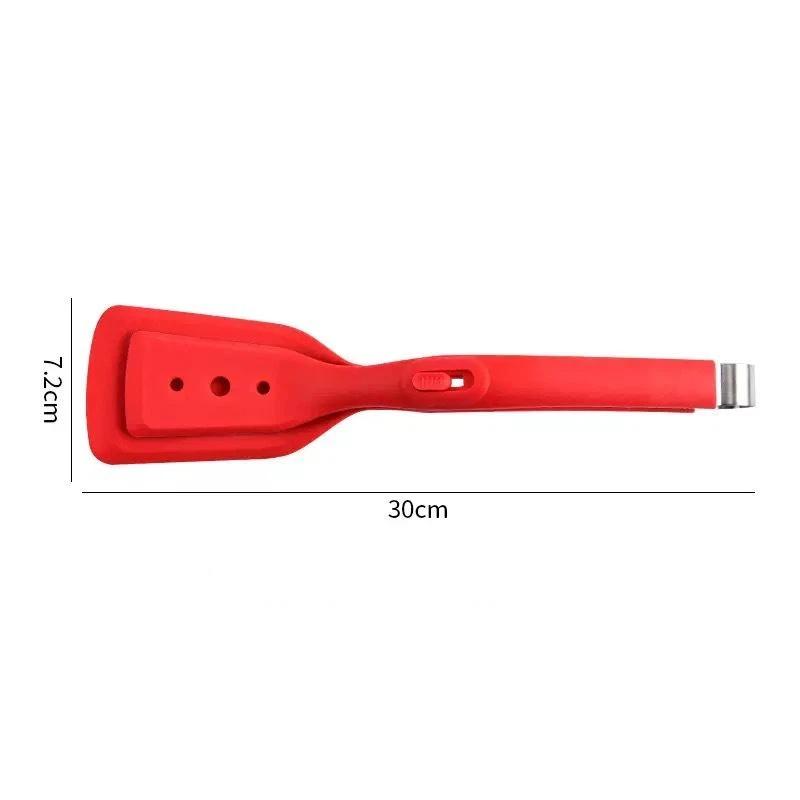 Silicone Kitchen Cooking Tong Non Slip Heat Resistant Food Turner for Fried Steak Eggs Pancake Outdoor BBQ