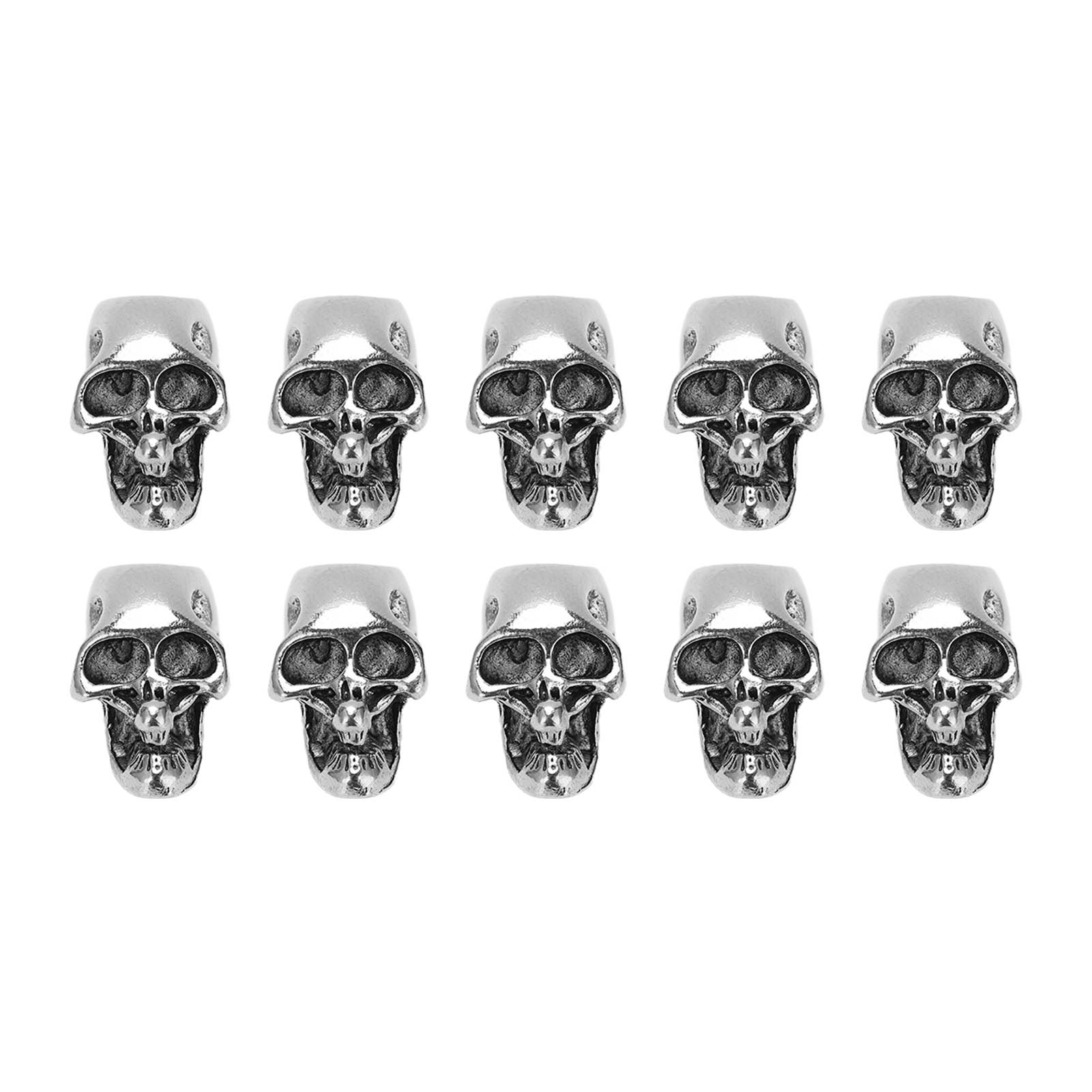 

10 шт., подвески в виде черепа из сплава, подвески в виде скелета с черепом для брелока из паракорда Single Hole
