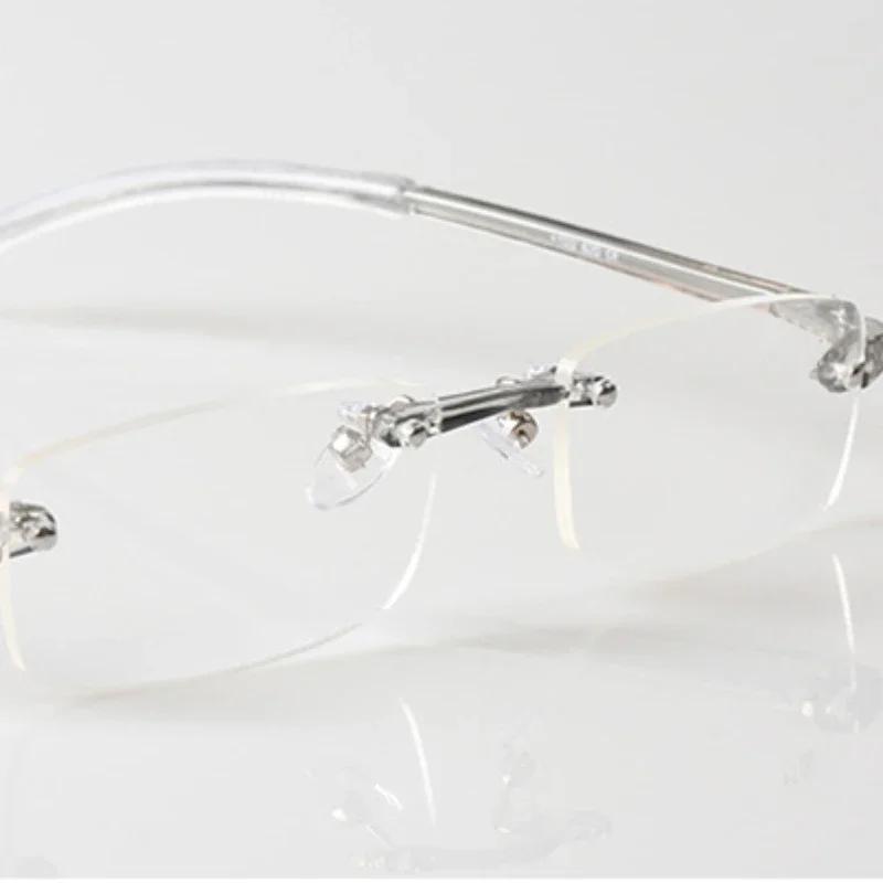 Rimless Finished Myopia Glasses Ultralight Soft for Men Women Ultralight Resin Nearsighted Eyeglasses Diopters 100~250