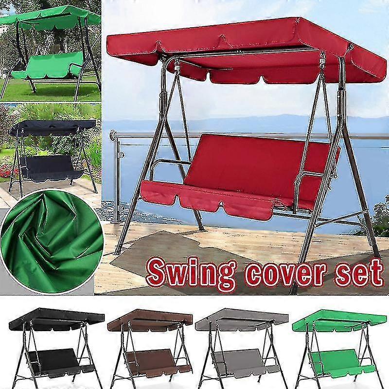 3 Seat Swing Canopies Seat Cushion Cover Set Patio Swing Chair Hammock Replacement Waterproof Garden