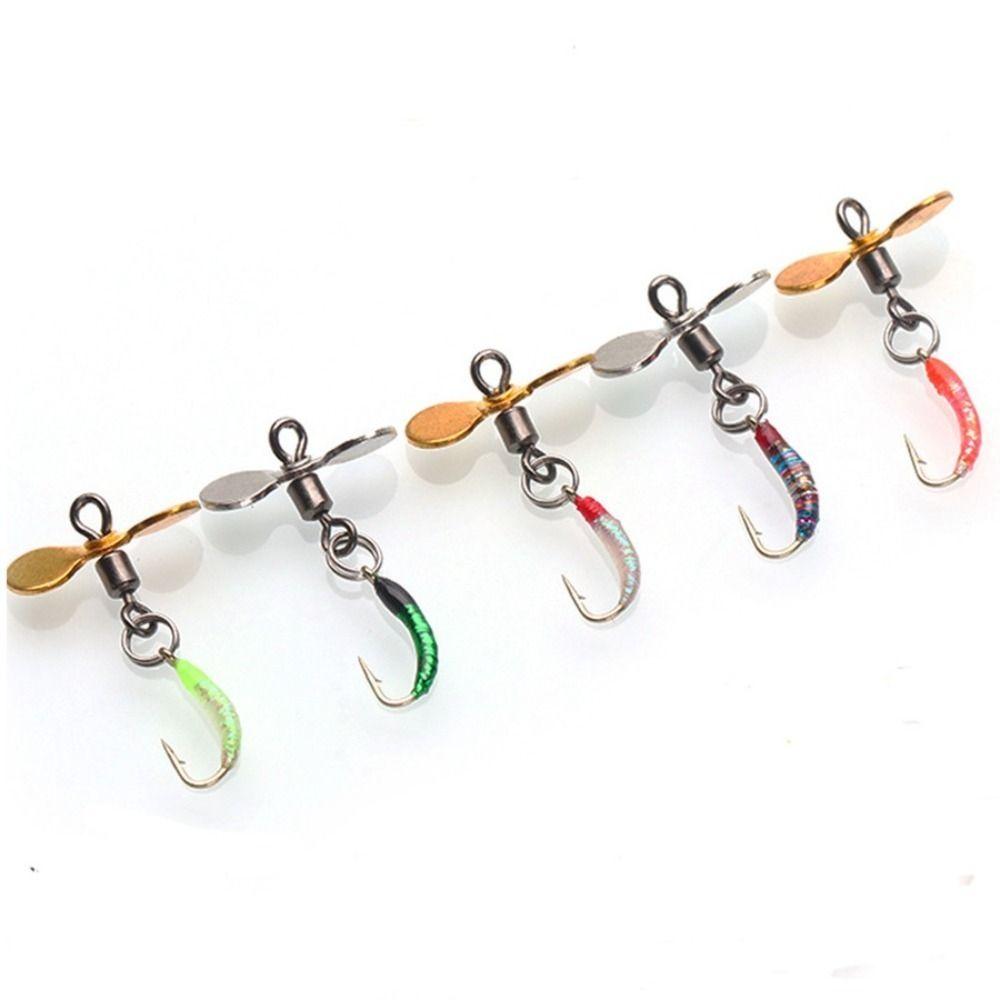 1/5PCS Fly Fishing Lures Kit Bionic Fly Fishing Bait Spinner Swim Baits Flies Fly Fishing