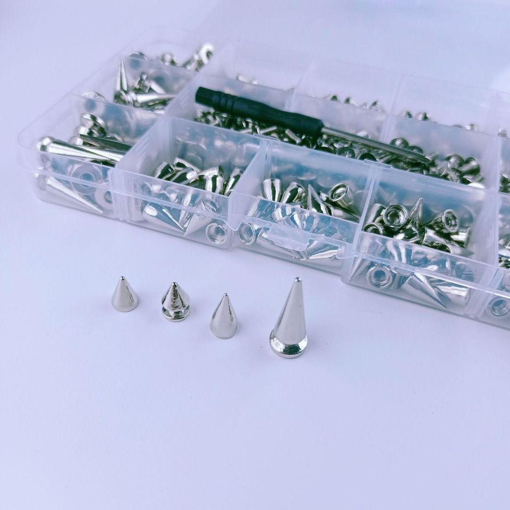 80 Sets Mixed Size Punk Rivet DIY Decoration Cone Screw Clothes Spikes Kit  Leather Craft