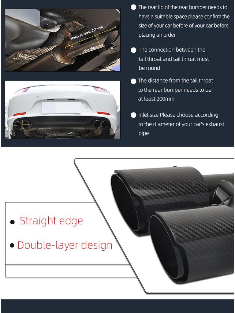Koolstofvezel Dubbele Uitlaatpijp 89mm M Stijl voor BMW