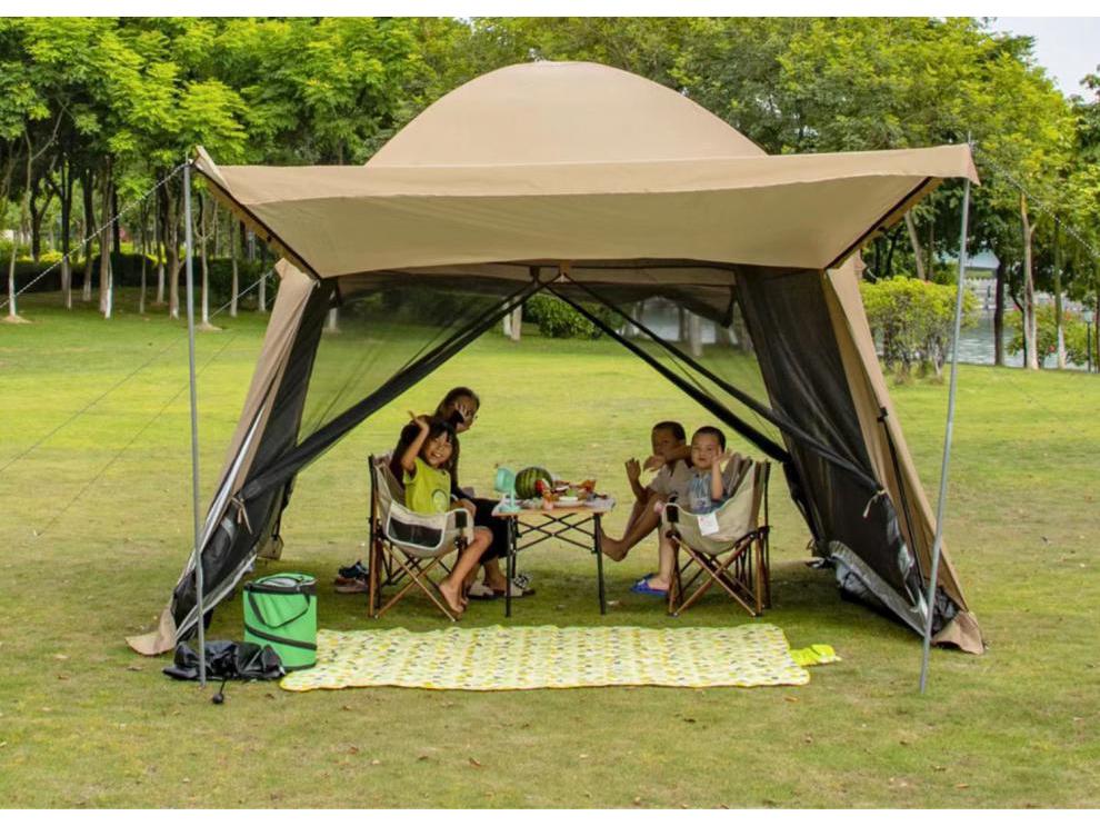 3C Four Seasons Outdoor Camping Tent: Mosquito & Sun Protection Canopy with Rain Shield