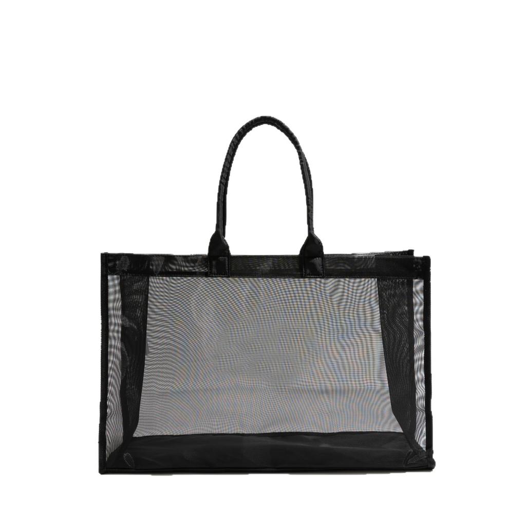 Mesh bag handbag yoga fitness grid shoulder bag beach bag handbag transparent storage bag