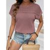 Summer Hollow Breathable Versatile Solid Color Short Sleeved Women's T-shirts
