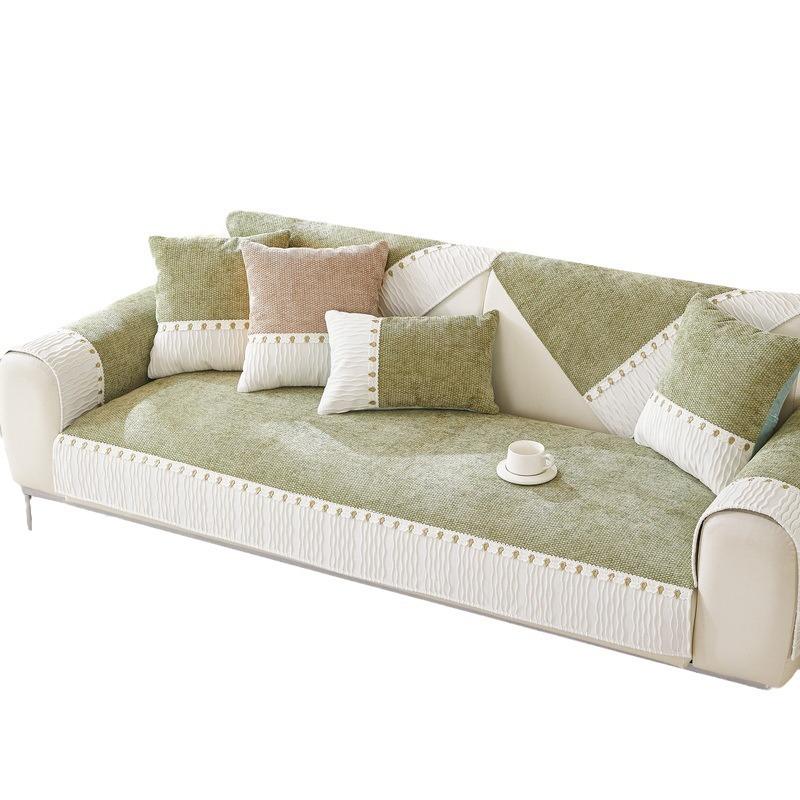 New Chenille Sofa Cushion, Universal Anti-slip Cushion for All Seasons, Simple Modern Living Room Sofa Cover, Cloth Towel