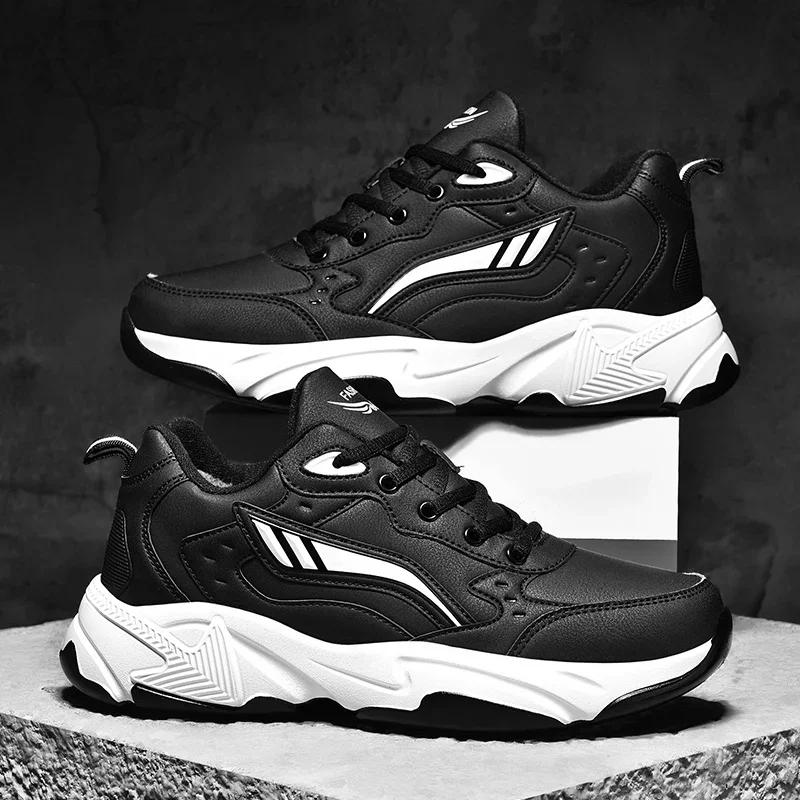 Cizme pentru bărbați 2024, papuci noi de iarnă, pantofi caldi pentru bărbați, pantofi de pluș, impermeabili, anti-alunecare, pantofi tenis pentru bărbați, pantofi de iarnă pentru bărbați