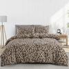 Light Grey Floral Duvet Cover Queen King, Microfiber Flower Plum Blossom Print Bedding Set Reversible Botanical Comforter Cover