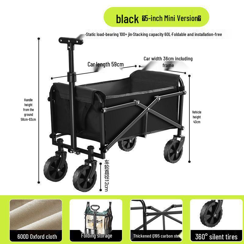 Collapsible Outdoor Camping Handcart with Trailer Functionality