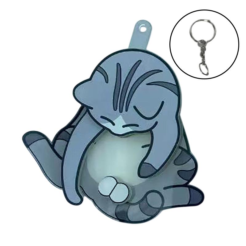 Kreativní přívěsek na klíče s vajíčkem a kočkou, roztomilý a vtipný otočný akrylový přívěsek na klíče pro ženy, přívěsek na klíče, kabelku, tašku, příslušenství