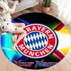 FC Bayern Munchen Custom Name Round Area Rug,Carpet Rug for Living Room Bedroom Sofa Playroom Decor,Non-slip Floor Mat
