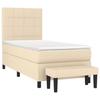 Maison Exclusive - Sommier à lattes de lit avec matelas Crème 90x200 cm Tissu