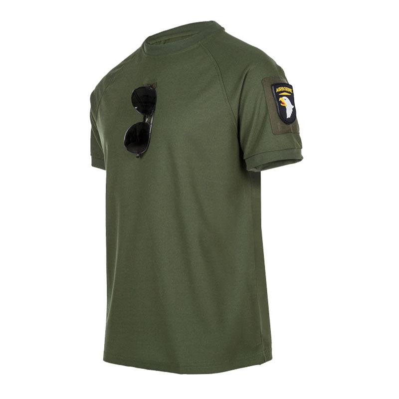 Men's Quick-Drying Tactical T-Shirt: Round Neck, Short Sleeve, Plus Size, Perfect for Military Fans, Outdoor Activities & Security Training.