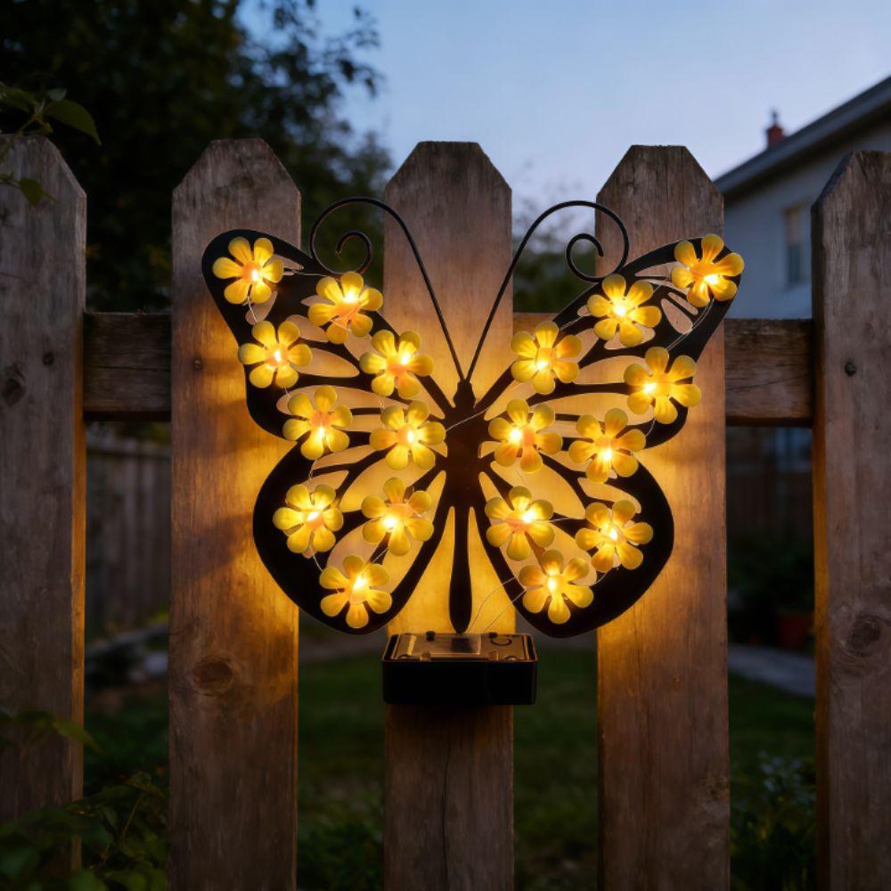 Landscape Atmosphere Light Solar Butterfly Wall Sconce for 1.2V/0.5W Wall Mounted