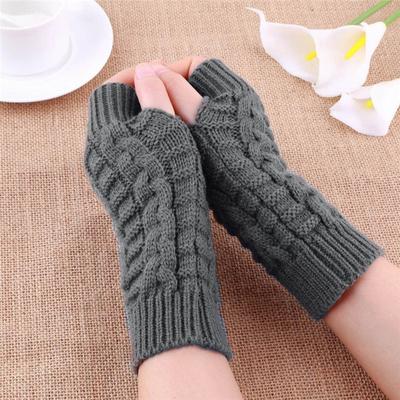 Fashion Unisex Men Women Knitted Fingerless Winter Gloves Soft Warm Flexible Glove