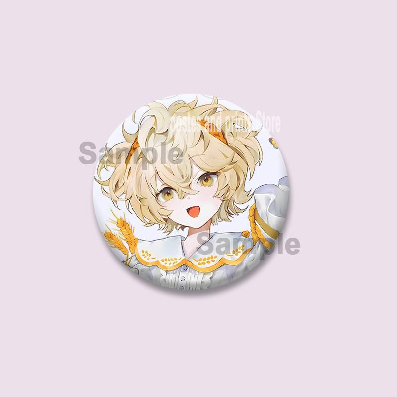 Cartoon Game Merold Kurode Hallritt Brooch Anime Fragaria Memories Lapel Pins Plastic Round Badge for Bag Hat Jewelry XMAS Gifts
