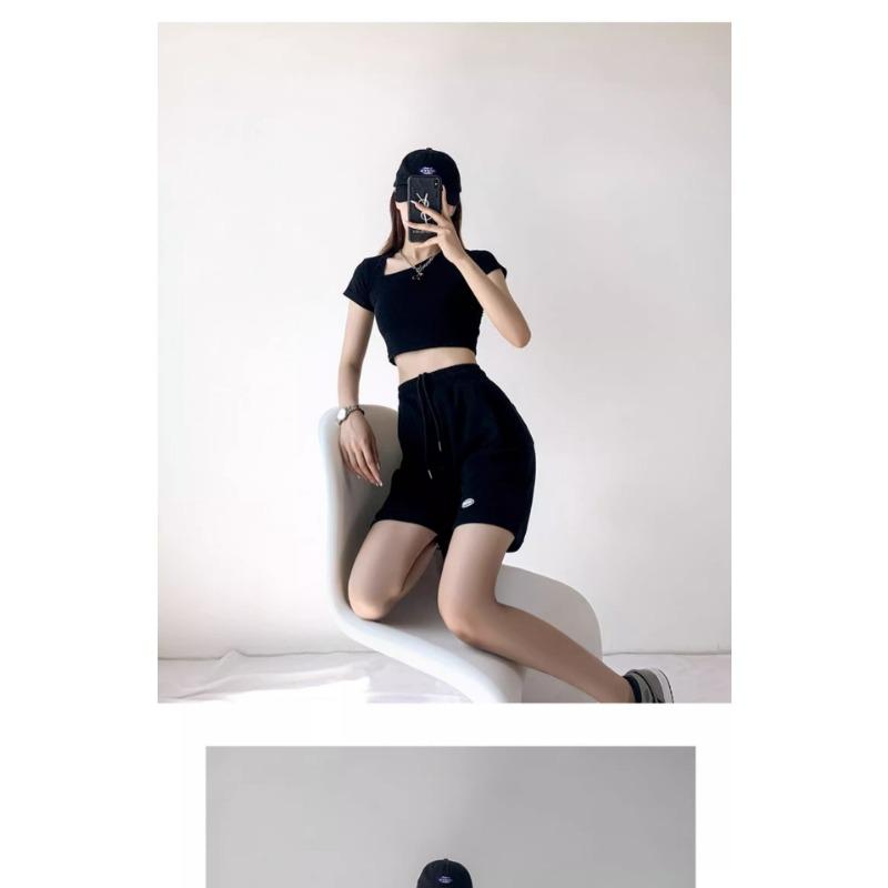 Lockere, gerade Sport-Waffel-Shorts mit mittlerem Bein, Sommer-Hottie, hoch taillierte, lässige Viertelhose mit weitem Bein