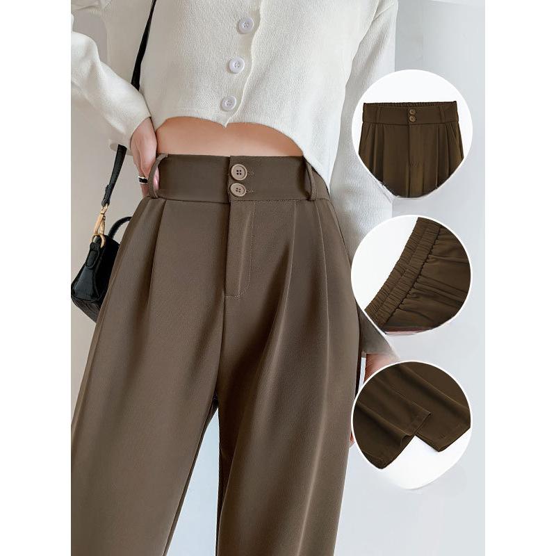 

Широкие повседневные брюки для лета, новые прямые брюки с высокой талией и драпировкой, утягивающие брюки-костюмы 5XL