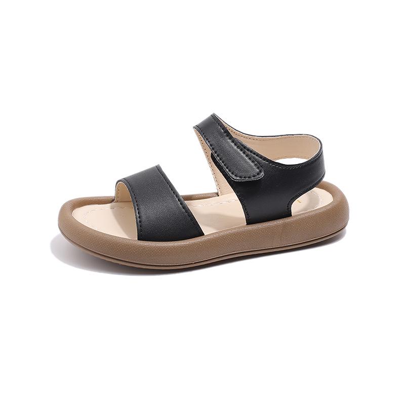 2026 Spring/Summer Girls' Open-Toe Leather Sandals - Fashionable, Casual Beach Shoes