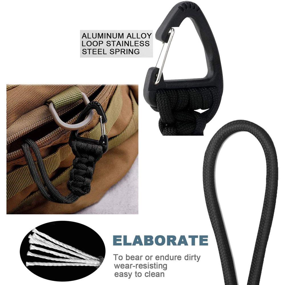 Survival Backpack Triangle Buckle High Strength Camping Hiking Key Ring Paracord Lanyard Keychain