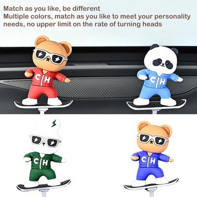 Sliding Bear Car Decoration Central Control Screen Ornament Cute And Cartoon Figurine For Men And Women Car Accessories