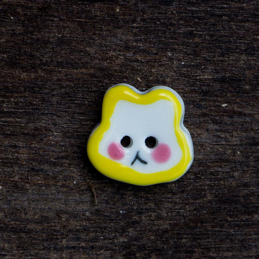 Cute Bunny Ceramic Buttons: Handmade Clothing Accessories & Ornaments