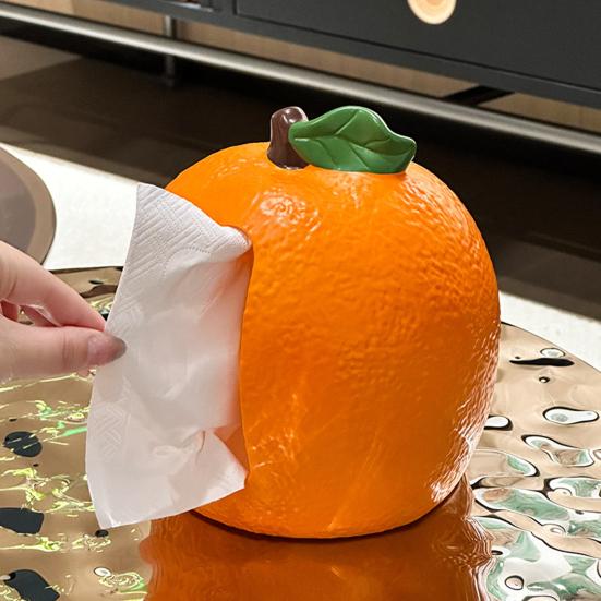 Taschentuchbox mit süßer Orangenform-Spender Glatte Oberfläche Sicherer Taschentuchhalter Ideal für Zuhause und Auto