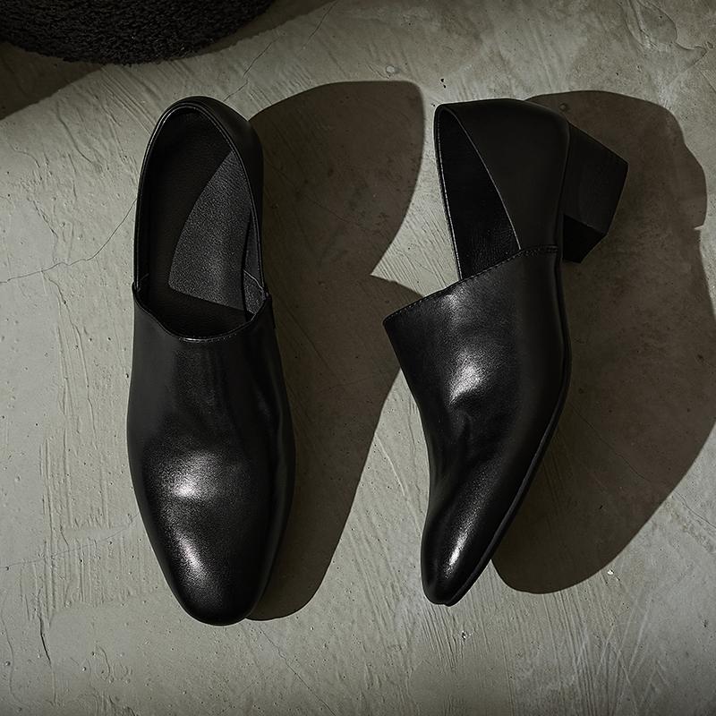 Fashion 2025 Spring Summer Arrive Dress Office Shoes Women Pumps Genuine Leather Shoes Square Toe High Heels Single Shoes Heels Women