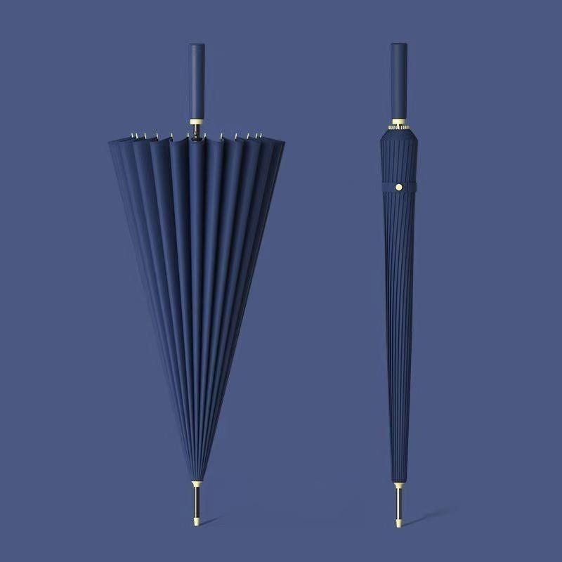 24 Bone Long Handle Umbrella Enlarged Thickened Sunny Rainy Dual-use Extra-large Black Sun Protection Automatic Umbrella