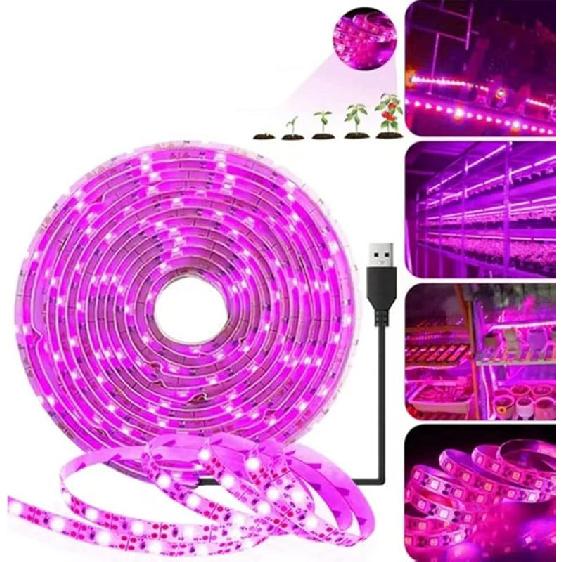 

Светодиодные ленты для выращивания растений, Водонепроницаемый светильник полного спектра для выращивания растений, USB 16 футов 300 светодиодов, Гибкая лампа для выращивания комнатных растений, суккулентов, гидропоники 2M