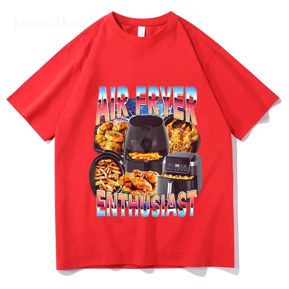 Air Fryer Enthusiast Funny Cooking Meme TShirt Unisex Unisex Fashion Vintage Short Sleeve Tshirts Cotton Casual T Shirt Streetwear
