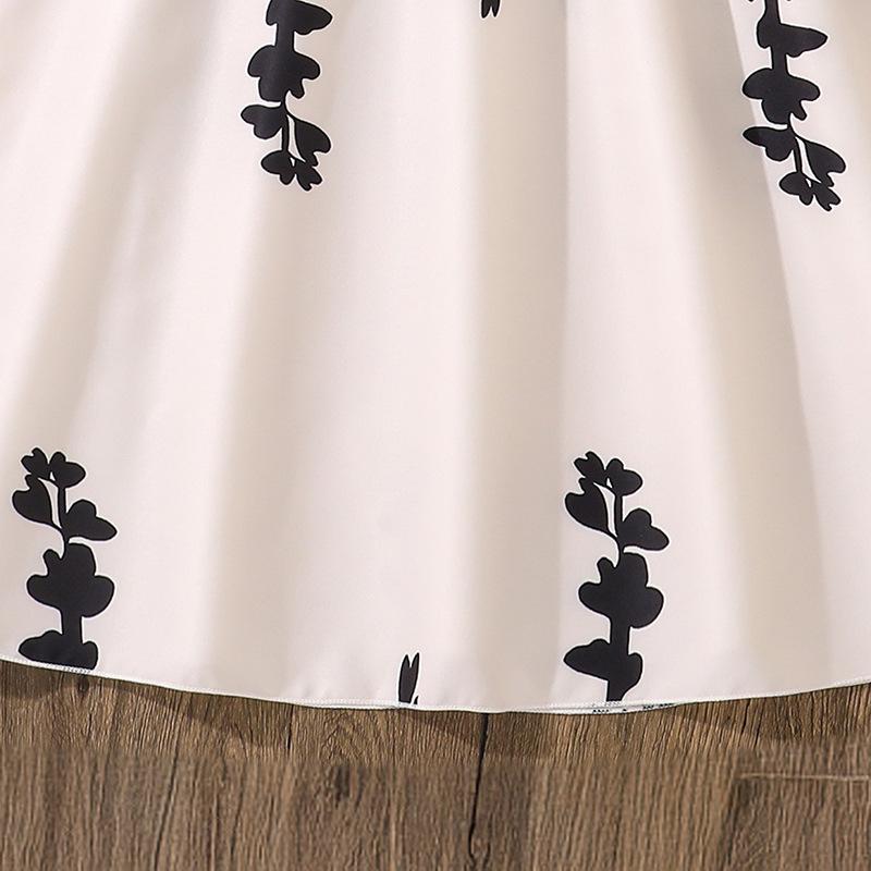 Girls Sweet Dress Summer Kids Fashion Fly-sleeve Printed Dress