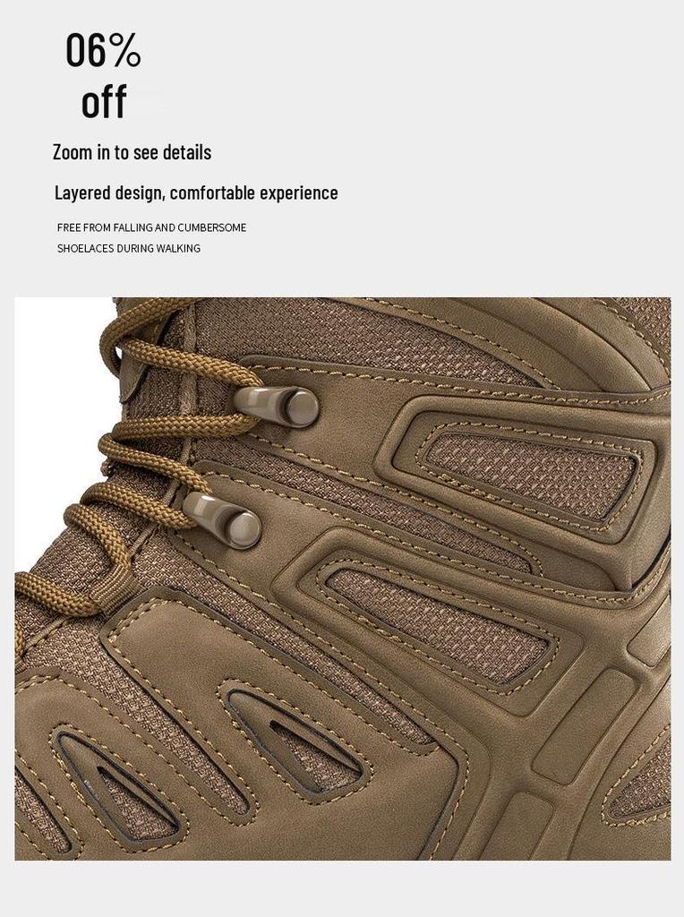 Men's Large-Size Tactical Combat Boots - Non-Slip, Wear-Resistant, Desert Hiking Shoes