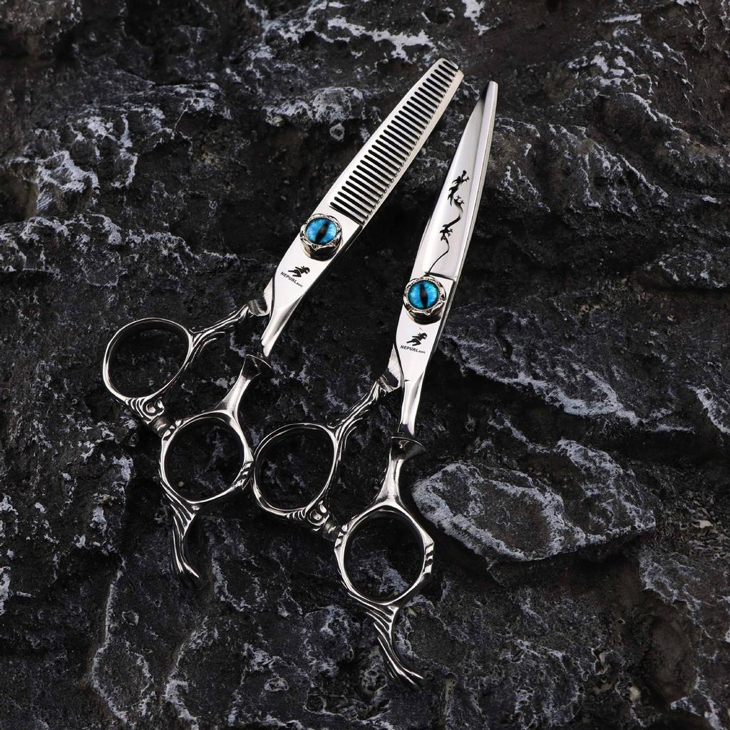 6.0 Inch Knife Head Dragon Pattern, Hair Scissors, Hair Scissors, Flat Scissors, Tooth Scissors, Thin Scissors, Special For Hair Salons